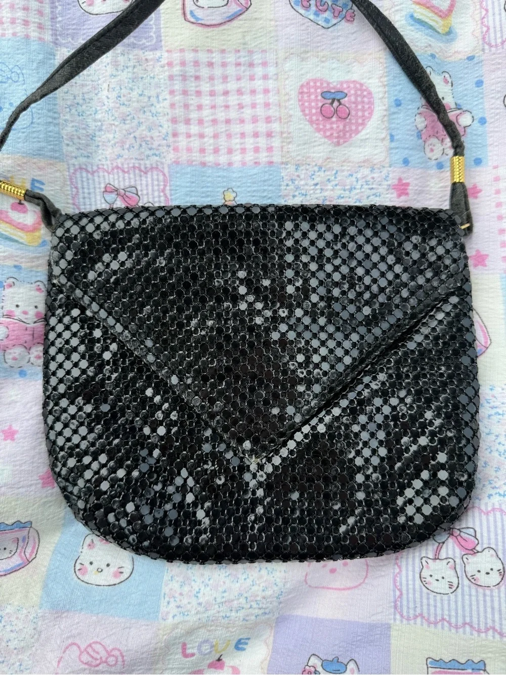 Vintage Y2K Mitzi Black mesh mini shoulder bag